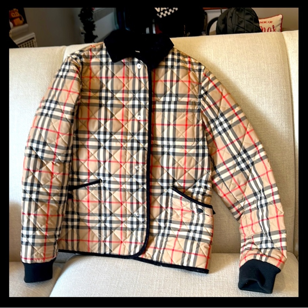 Authentic Girls sz 10 (140 CM)Burberry Culford Check jacket w/ black accents.